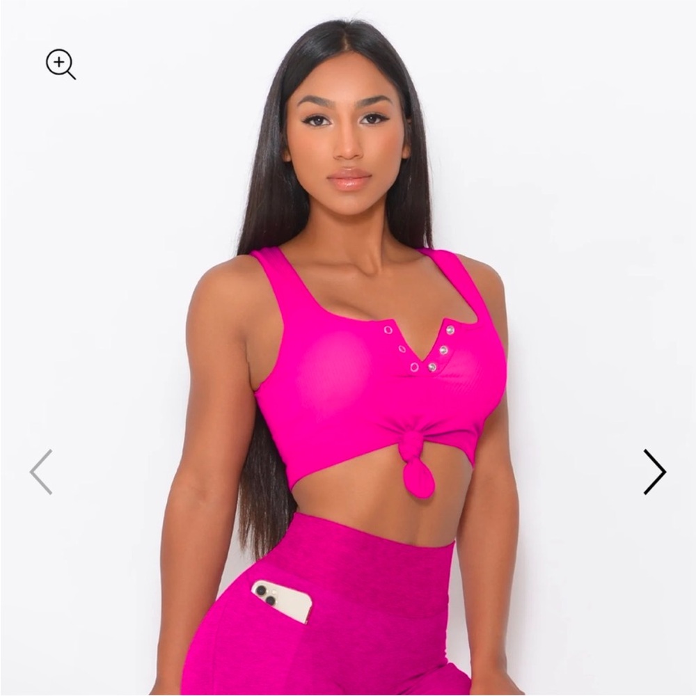 Bombshell Sportswear Hot Pink Knotted Top